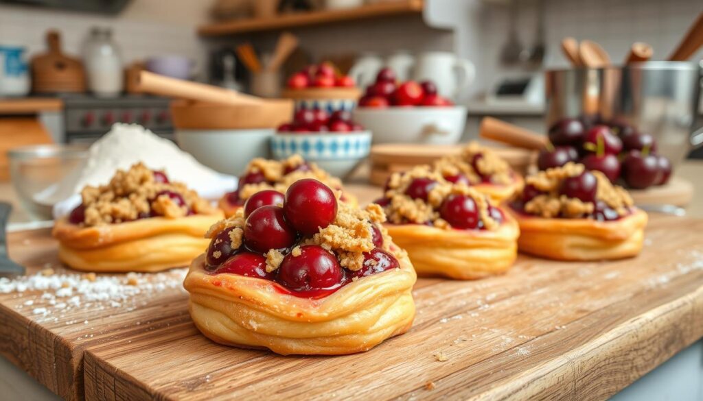 Cherry Crumble Danishes