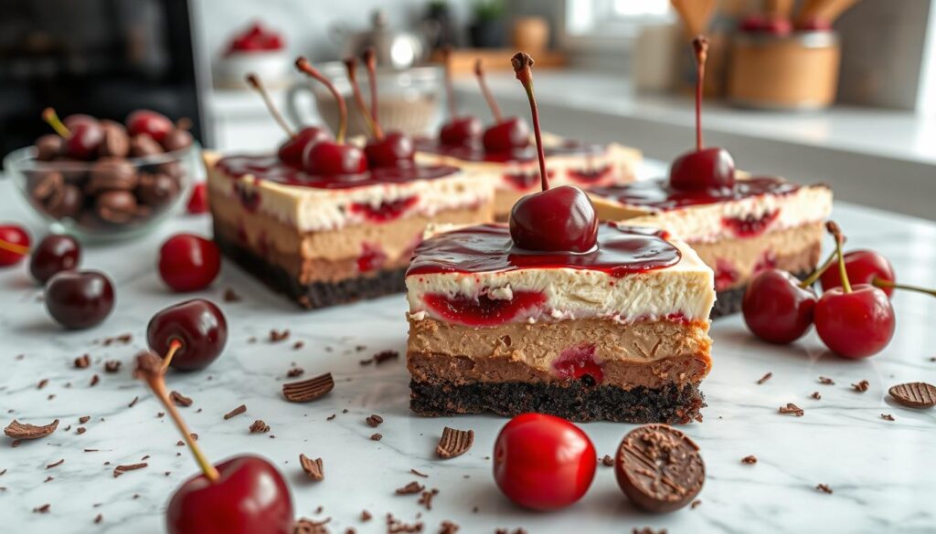 Chocolate Cherry Cheesecake Bars