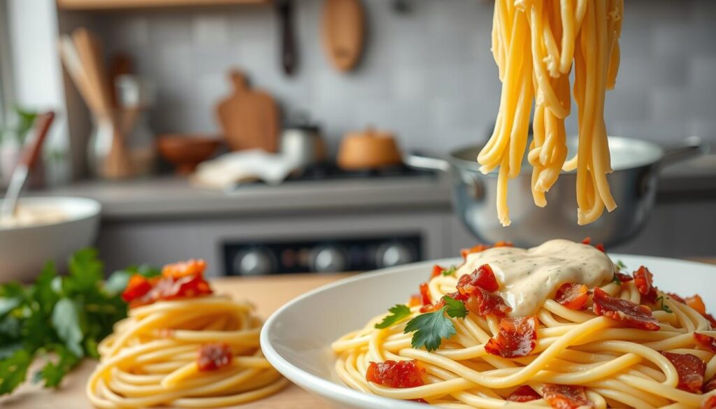 Creamy Bacon Pasta for quick and easy dinner